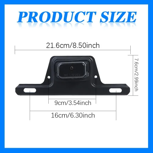 Vista 2 de Jsorum - Luz LED negra para matrícula, resistente al agua, 12 V CC, soporte de placa con luz, accesorios de automóvil, lámpara sumergible universal