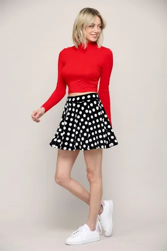 Vista 3 de Made By Johnny Minifalda plisada y elástica casual para mujer con pantalones cortos