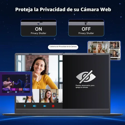 Vista 5 de Computadora portátil 2026, Pentium Gold 6500Y (Beat Celeron, hasta 3.4 GHz), 8 GB de RAM 128 GB SSD, Bluetooth, WiFi, HDMI, USB-C PD, cámara web
