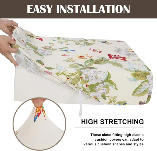 Vista 6 de SearchI Fundas de cojín elásticas impresas para sofá, fundas de cojín de repuesto para sofá, protector de muebles suave con parte inferior elástica