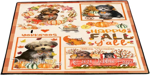 Vista 10 de Doggie of the Day Yorkipoo Dogs Floor Mat - 4th of July Independence Day - Best Dog Doormat - Protector Decor - Unique Portrait Art - Premium