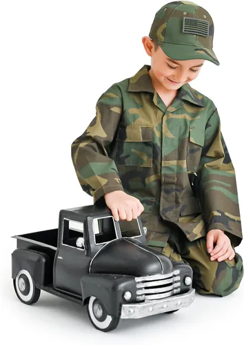 Vista 5 de Trendy Apparel Shop Vestido de batalla para niños, uniforme con estampado de camuflaje