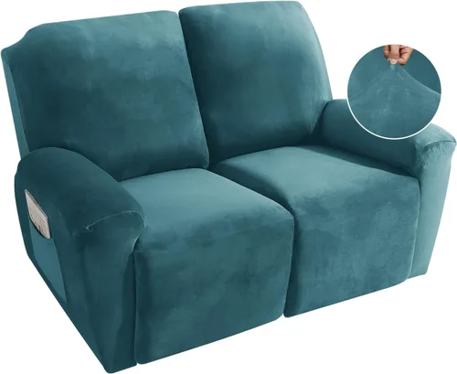 Vista 41 de MAXIJIN Funda reclinable de terciopelo de 4 piezas, funda elástica de felpa suave para silla reclinable, gruesa y suave, funda para silla Beige
