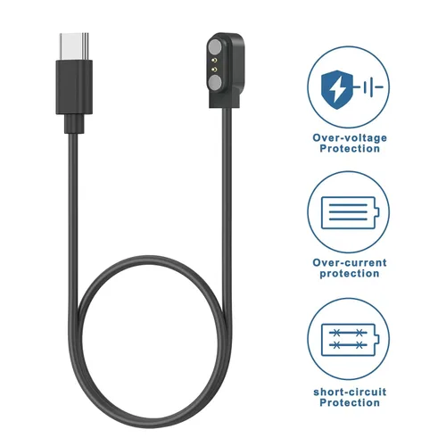 Vista 6 de Vancle Paquete de 2 cables de carga VeryFit para reloj inteligente, cable de carga magnético USB-C para Veryfit Smart Watch ID205L, ID205U, IDW28