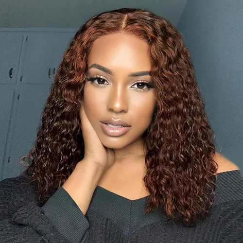Vista 19 de Pelucas cortas de 10 pulgadas estilo Bob 13x4 con ondas profundas, peluca de pelo humano estilo Bob con encaje frontal HD de 200% de densidad