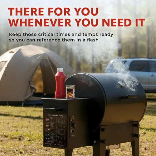 Vista 5 de Imán de temperatura de carne extra grande y guía para ahumador de barbacoa - 8.5" x 11" - Accesorios para ahumador y parrilla de pellets - Madera