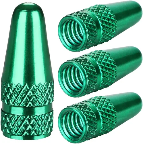 Vista 14 de Tapones de vástago de válvula Presta de aluminio - Cubiertas de polvo de aire de neumático negras para bicicleta (paquete de 4) - Se ajustan a