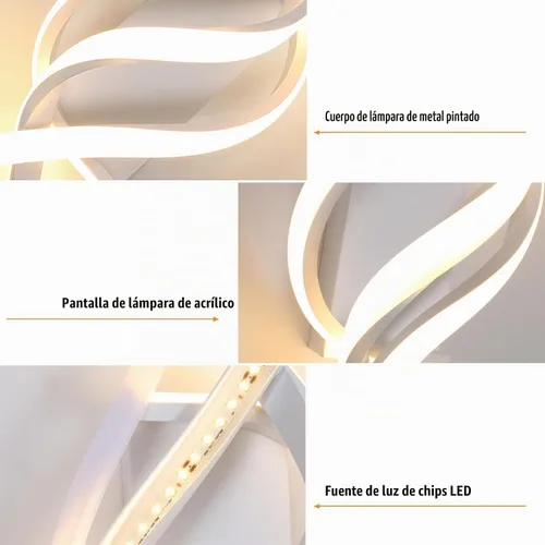 Vista 3 de DELIPOP Aplique de pared LED moderno, lámpara de pared interior espiral de 3000 K, lámpara de pared LED acrílica de 21 W para pasillo, baño