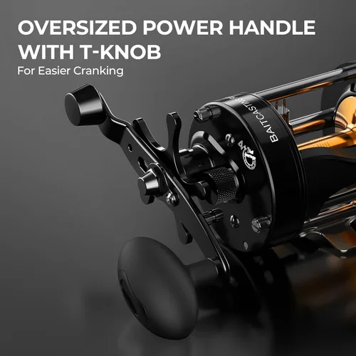Vista 8 de KastKing Rover Round Baitcasting Fishing Reel, Perfect Conventional Reel for Catfish, Salmon/Steelhead, Striper Bass and Inshore Saltwater Fishing