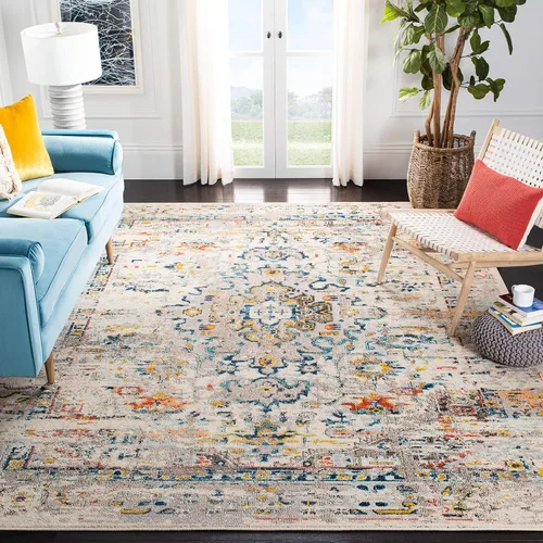 Vista 20 de SAFAVIEH Madison Collection - Alfombra decorativa de 2 pies 2 pulgadas x 4 pies, color verde y turquesa, diseño envejecido, no desprende pelusa