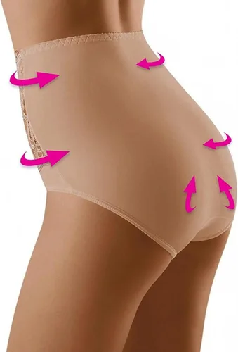 Vista 4 de Calzones moldeadores para mujer, ropa interior con control de abdomen, encaje fino, cintura alta, adelgazante, faja moldeadora de cuerpo
