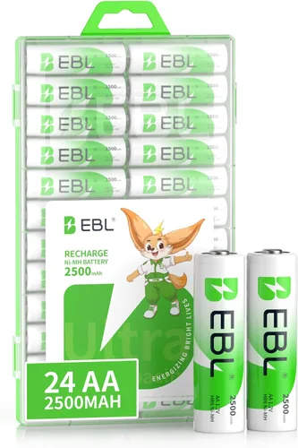 Vista 12 de EBL Baterías recargables AA de 1.2 V 2500 mAh de alto rendimiento precargadas pilas AA – 4