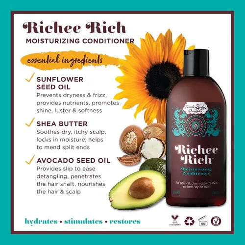Vista 3 de Uncle Funky's Daughter Acondicionador hidratante rico Richee, 8 onzas