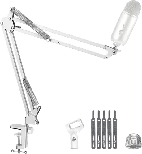 Vista 12 de InnoGear Soporte de micrófono con brazo de brazo para Blue Yeti HyperX QuadCast SoloCast Snowball Fifine Shure SM7B y otros micrófonos, brazo