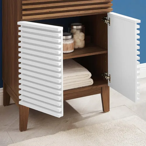 Vista 128 de Modway Render 23.5" tocador de baño en nogal (lavabo no incluido)
