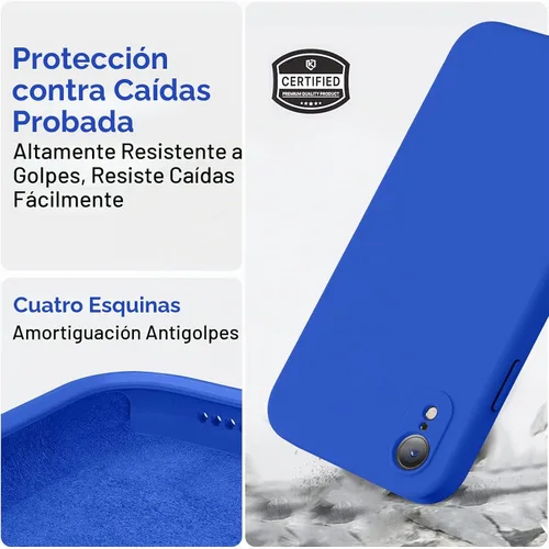Vista 5 de Vooii Compatible con iPhone XR, Carcasa de silicona líquida mejorada con [bordes planos] [protección de cámara]