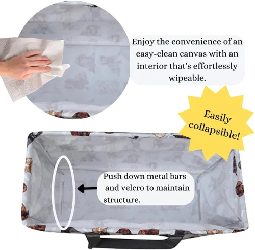 Vista 494 de NGIL Bolsa de comestibles reutilizable extra grande plegable de gran tamaño para comestibles, almacenamiento, picnic, playa, Estampado