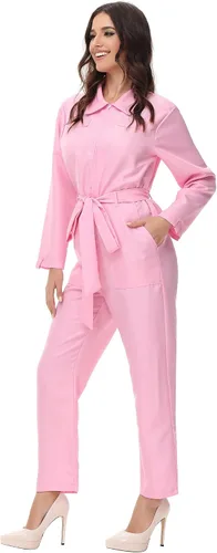 Vista 3 de Lehauya Womens Astronaut Costume Adult Astronaut Suit Flight Jumpsuit Cosplay Dress Up Costume