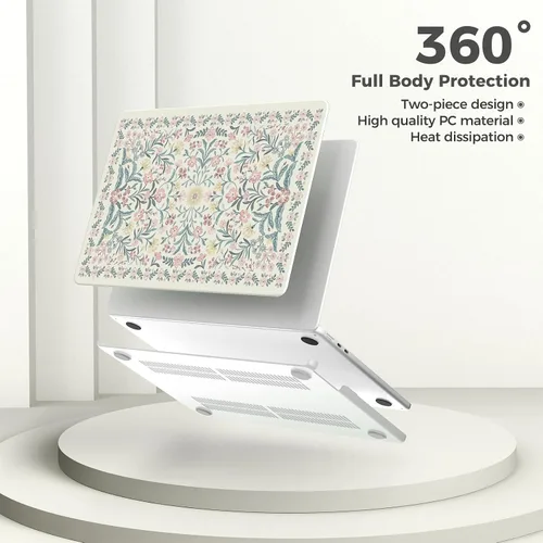 Vista 3 de iCasso para M4 MacBook Air de 13 pulgadas Funda 2025 2024-2022 M3 M2 Modelo A 3240 A3113 A2681, Funda de plástico de patrón protector resistente