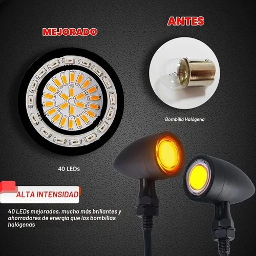 Vista 3 de FATECIM 4X Luces Traseras LED Tipo Bala para Motocicleta de 40 LED, Señales de Giro, Luces de Funcionamiento, Freno y Parada, Luces Traseras