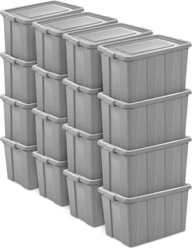 Vista 10 de Sterilite Latching Tuff1 - Recipientes con tapa, 30 galones, paquete de 8
