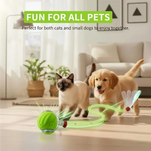 Vista 5 de Juguetes para gatos de interior – Juguete interactivo automático para gatitos con cola de bola rápida como estimulación mental de mascotas – Gatitos