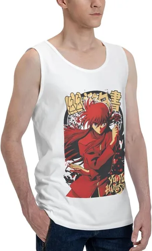 Vista 2 de Camiseta sin mangas de anime Yuyu Hakusho Yoko Kurama para niño, ropa sin mangas, chaleco de moda