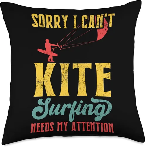 Vista 4 de Sorry I Can't, Kitesurfing Needs My Attention Throw Pillow