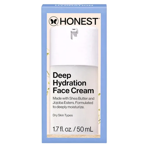Vista 10 de Honest Beauty Crema facial de hidratación profunda para piel seca, hidrata y apoya la barrera de humedad natural, hipoalergénica, suave sensible