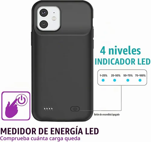 Vista 4 de Funda de batería para iPhone 11, funda de carga portátil recargable de 7000 mAh mejorada compatible con iPhone 11 (6.1 pulgadas) con cargador