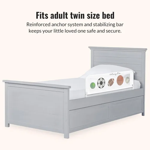 Vista 7 de Dream On Me Riel de cama de malla ajustable, dos niveles de altura, listo para usar, compatible con camas de tamaño individual, construcción