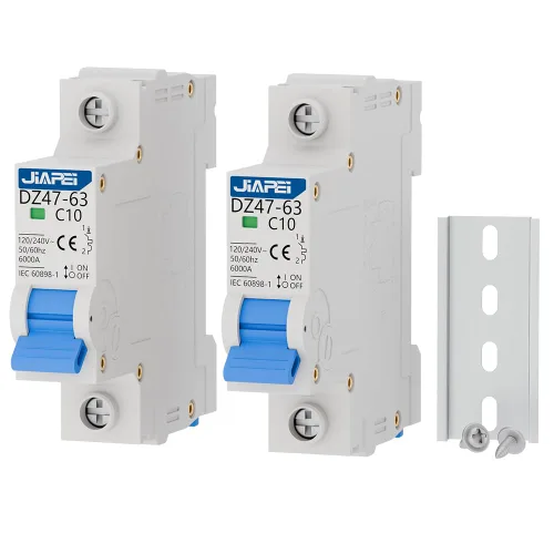 Vista 7 de Paquete de 2 disyuntores en miniatura, 1 poste 25 amperios, 120 V/240 V CA, viaje magnético térmico MCB C25, montaje en riel DIN
