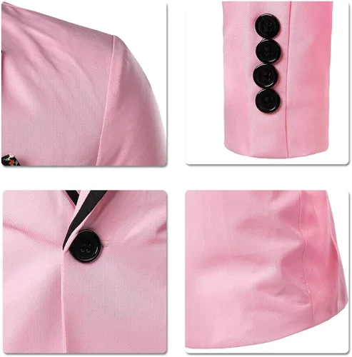 Vista 3 de Cloudstyle Chaqueta de traje casual ajustada para hombre, chaqueta de traje de 1 botón, chaqueta diaria para negocios, abrigo deportivo