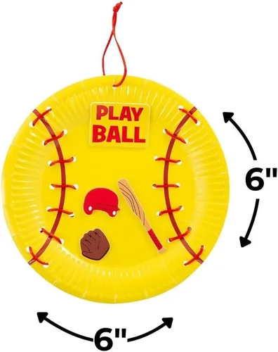 Vista 3 de Fun Express Kit de manualidades de cordones de placa de papel de softbol hace 12
