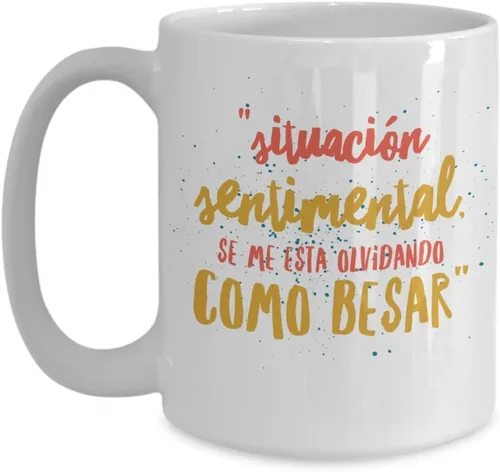 Vista 3 de Taza de Cafe Como Besar Vaso, taza café divertidas, tazas personalizadas, coffee mug inspiradoras, taza con mensajes positivos.