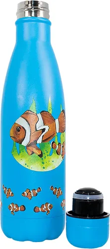 Vista 3 de NatureVac - Pez payaso de Deluxebase. Botella de agua de acero inoxidable con aislamiento térmico de 17 onzas. Frasco de vacío reutilizable y a