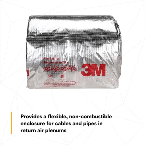 Vista 5 de 3M Envoltorio resistente al fuego Plenum 5 A +, 1/2 pulgada x 24 pulgadas x 50 pies, rodillo