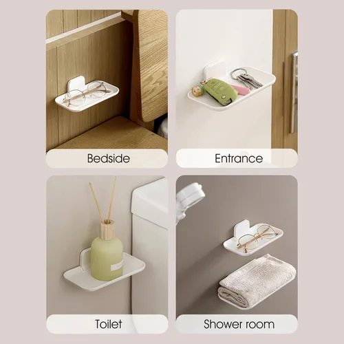 Vista 4 de Estante sin taladro, paquete de 2 estantes plegables para pared