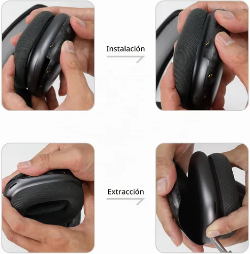 Vista 9 de MONOCARBON Funda de fibra de carbono real para AirPods Max (2024/2020), cubierta protectora de grado militar para auriculares Apple Max, único Azul