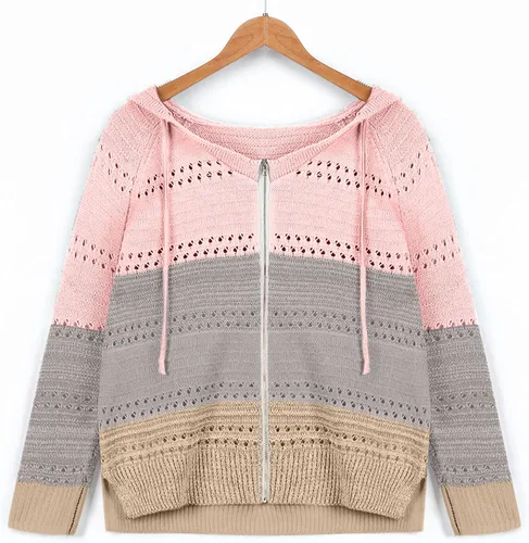 Vista 6 de SNKSDGM Sudaderas ligeras de gran tamaño con cremallera completa para mujer, cómodas, cuello alto, túnica de moda con capucha