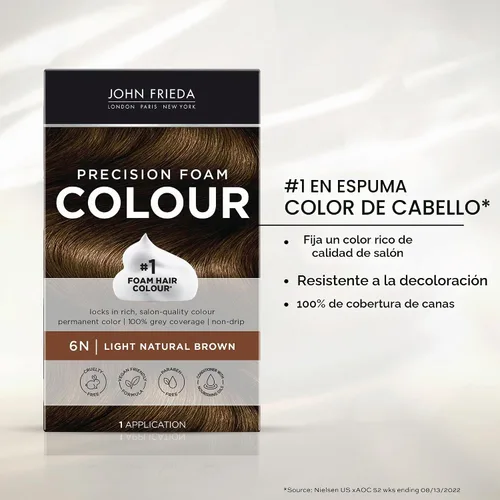 Vista 7 de John Frieda Espuma de precisión color marrón natural claro 6N, paquete de 2 6N Marrón Natural Claro