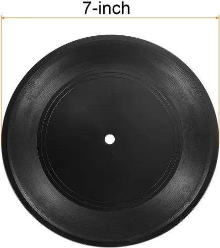 Vista 2 de Rebower Discos de vinilo en blanco de plástico liso impermeable para discos de vinilo falsos, [para sala de música retro en rollo DIY] - 7 pulgadas