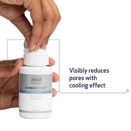 Vista 6 de Obagi CLENZIderm M.D. Tónico exfoliante BHA para terapia de poros, desobstruye los poros con tratamiento del acné con ácido salicílico al 2%, 5 onzas