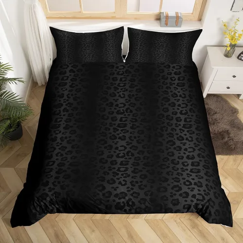 Vista 12 de Feelyou Leopard Bedding Set Twin Size, Cheetah Print Comforter Cover for Kids Boys Girls Animal Duvet Cover Safari Bedspread Cover Zipper