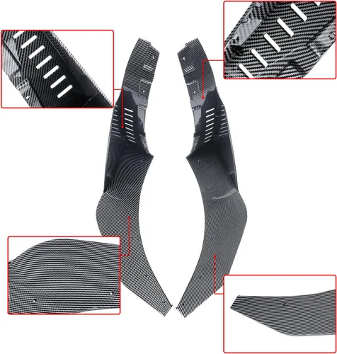 Vista 3 de NINTE Aletas de extensión divisor delantero para Chevrolet Corvette C7 Z06 Z07 ABS pintado de fibra de carbono con revestimiento de fibra de carbono