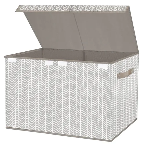 Vista 9 de Caja organizadora de juguetes para niños y niñas, contenedor grande de almacenamiento de tela plegable con tapa abatible y asas para ropa, manta