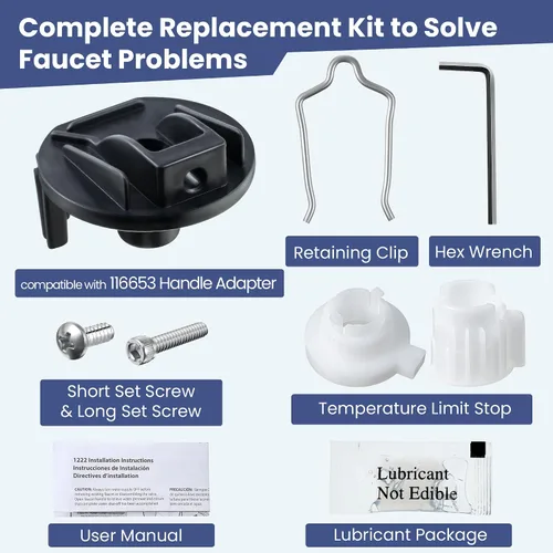 Vista 2 de Enhon Kit de adaptador de mango de ducha de repuesto para 116653, compatible con cartucho de válvula de grifo de ducha Moen Posi-Temp, kit