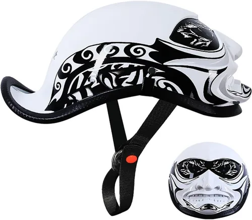 Vista 10 de Half-Shell - Casco de motocicleta, casco de motocicleta con cara abierta, certificación ECE/DOT, medio casco, M (57 ~ 22.8 in)