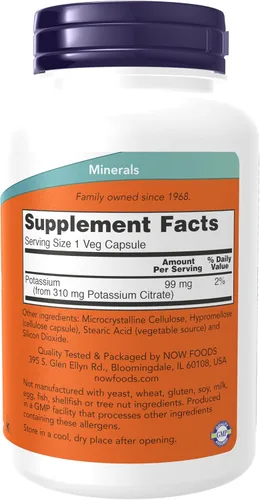 Vista 2 de NOW FOODS Citrato de potasio, 180 CT