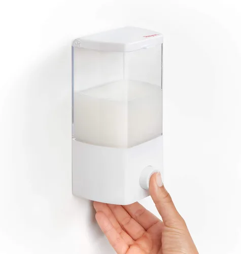Vista 4 de Rayen Dispensador de Jabón, Blanco, Medidas: 3.5 x 3.1 x 7.4 in, Silicona, 1 compartimento